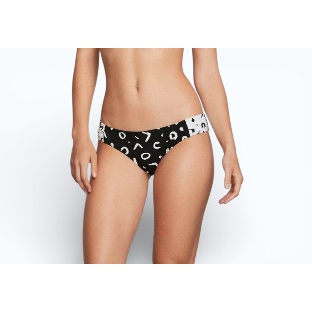 NWT Volcom Tag Ur It Hipster Bikini Bottom Full Coverage in Black/White Size XL